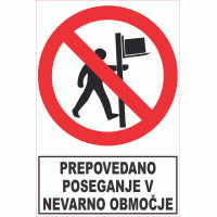 Poseganje v nevarno območje prepovedano - vilice